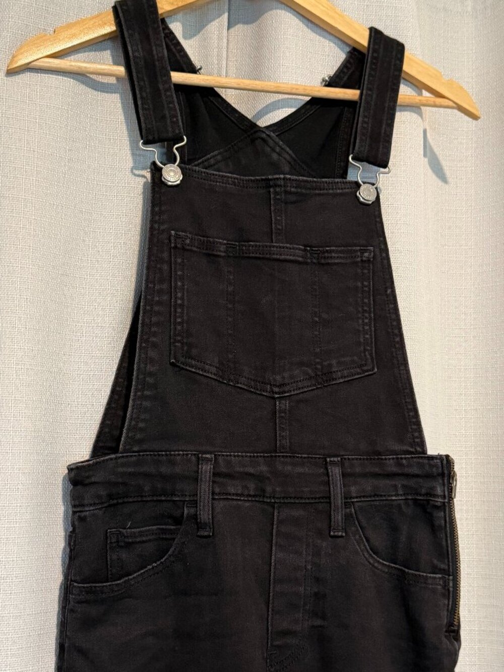 Levi's Black Cotton Blend Denim Overalls Jean Dungarees 27 - Picture 3 of 9